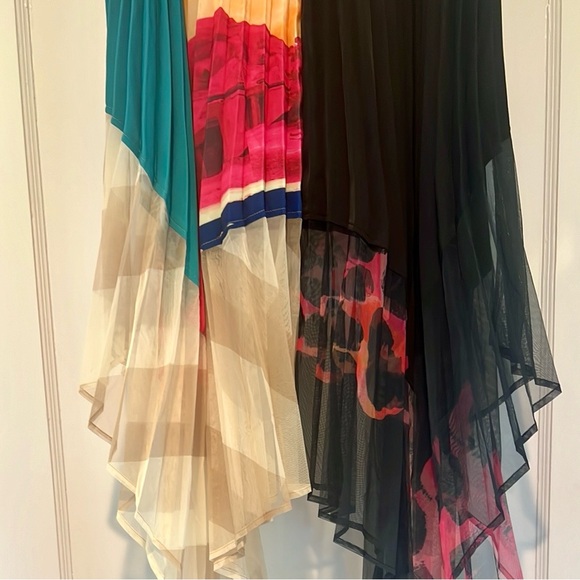 🆕 H&M Studio 2020 Sun Colorful Printed Pleated Asymmetrical High-waisted Skirt - Picture 5 of 10